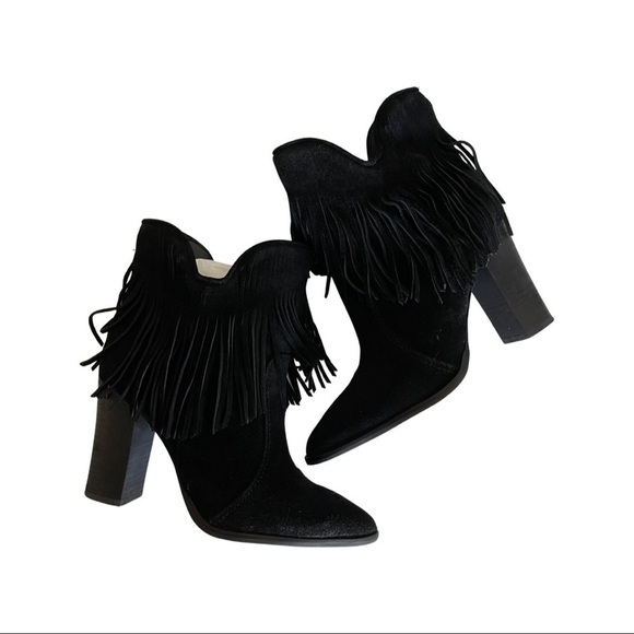 Antonio Melani Suede Fringe Booties - Picture 3 of 8